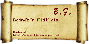 Bodnár Flóris névjegykártya